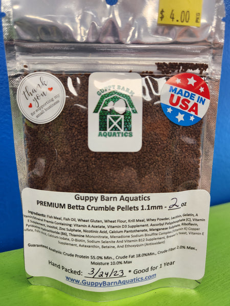 Alpha & Omega - PREMIUM Betta Crumble Pellets (1.1 mm Granule)