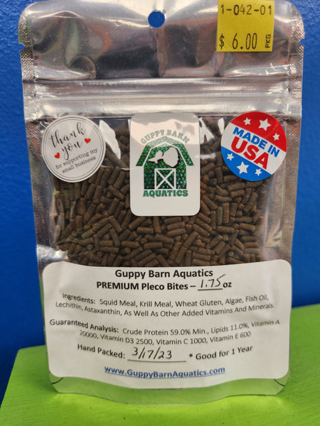 Guppy Barn Aquatics - PREMIUM Pleco Bites 2-4mm