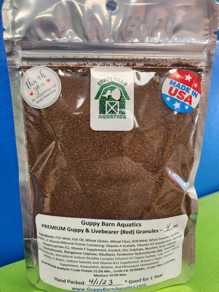 Alpha & Omega - PREMIUM Guppy & Livebearer (Red Diet) Food (0.5 mm Granule)