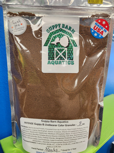 Alpha & Omega - INTENSE Color Guppy and Livebearer - Granule Food (0.5 mm Granule)