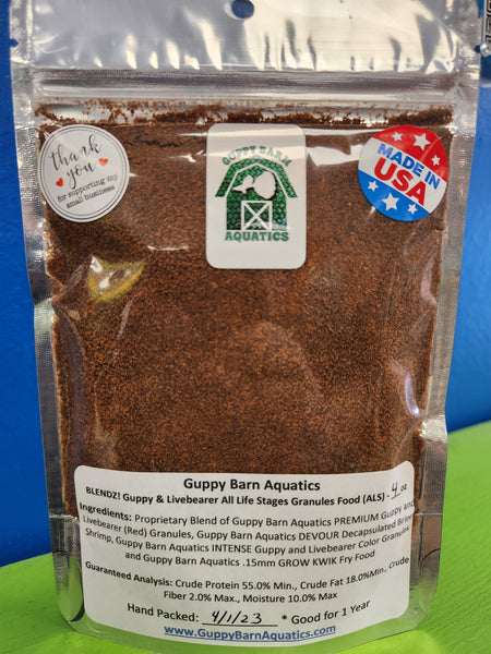 Alpha & Omega - BLENDZ! Guppy and Livebearer All Life Stages Granules Food Blend Mix