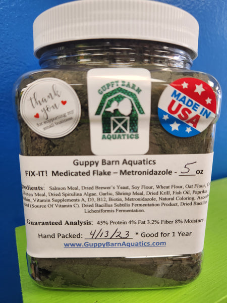 Alpha & Omega - FIX-IT!  Medicated Metronidazole Fish Flake Food