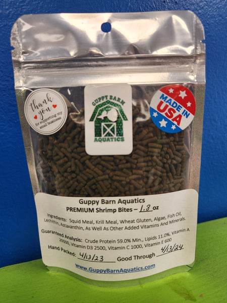 Guppy Barn Aquatics - PREMIUM Shrimp Food Bites 2-4mm