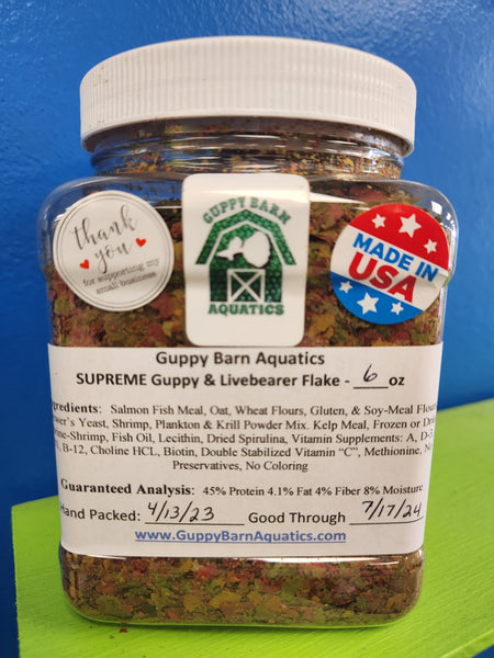 Guppy Barn Aquatics - SUPREME Guppy & Livebearer Flake
