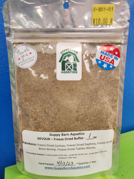 Guppy Barn Aquatics - DEVOUR Freeze Dried Buffet Food