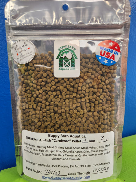 Alpha & Omega - SUPREME All-Fish Carnivore Mix 3mm (Sinking Pellet) Food
