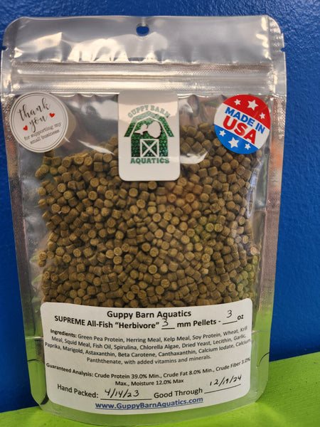 Alpha & Omega - SUPREME All-Fish Herbivore Mix 3mm Pellet Food